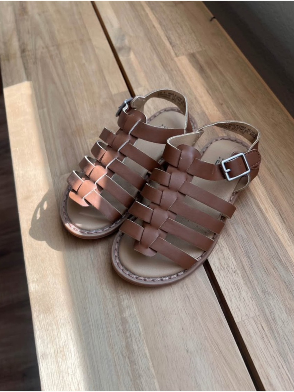 GAP Kids Tan Leather Strappy Fisherman Sandals